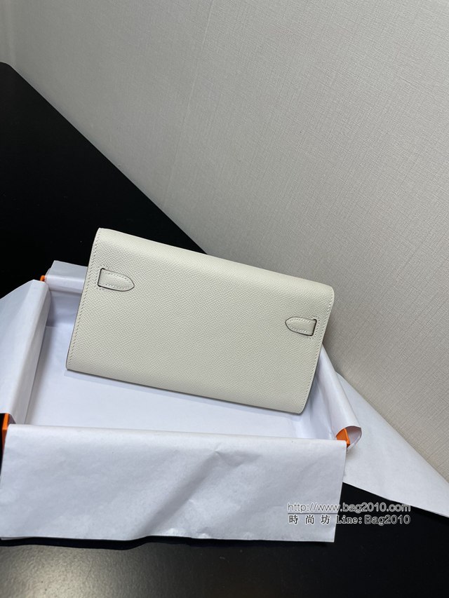 Hermes女包 愛馬仕Kelly woc小挎包 奶昔白epsom皮凱麗斜挎包  tdh2346